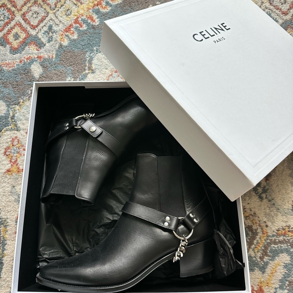 CELINE CAMARGUE BIKER CHELSEA BOOT IN CALFSKIN - Size 43